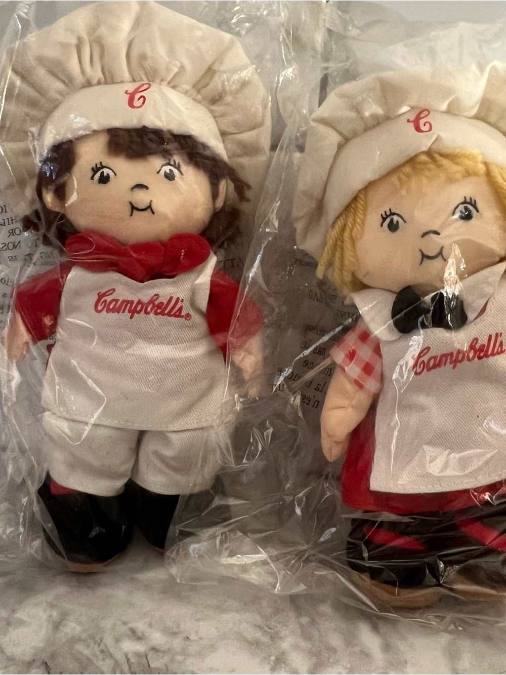 Campbell's Chef Doll Pair - Red & White Plush Collectibles